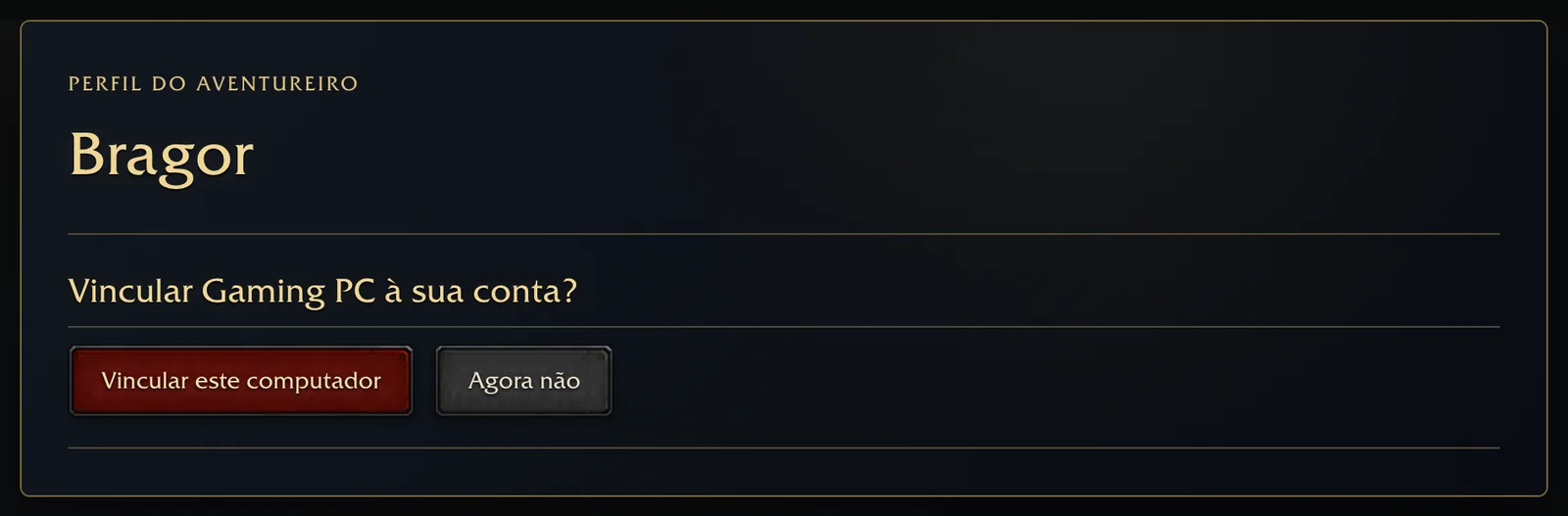 O wowdb.wiki pergunta se deve vincular à sua conta o computador que executa o World Recorder